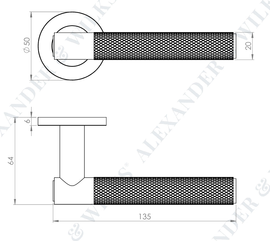 Alexander and Wilks AW220 Spitfire Knurled Lever Handle