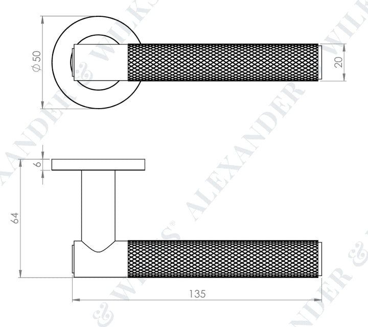 Alexander and Wilks AW220 Spitfire Knurled Lever Handle