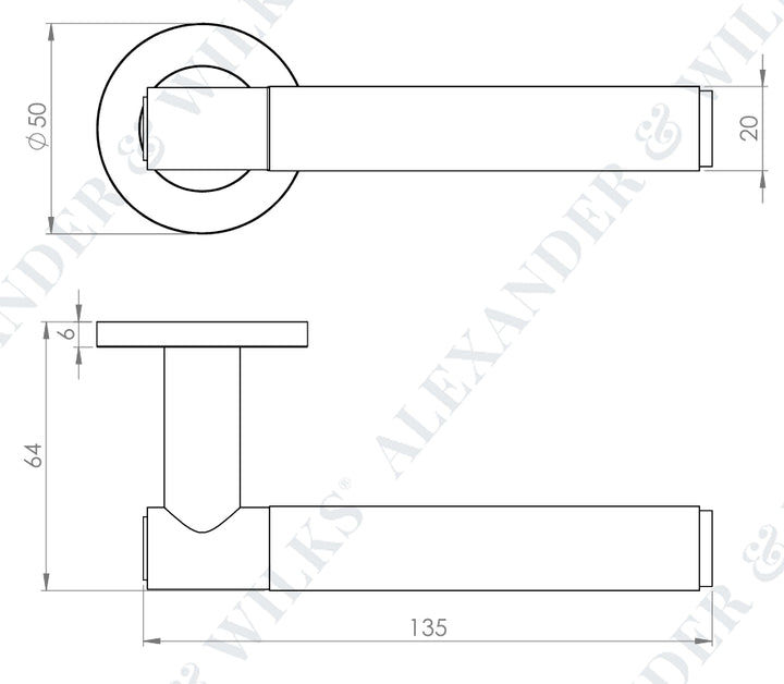 Alexander and Wilks AW223 Spitfire Hammered Lever Handle