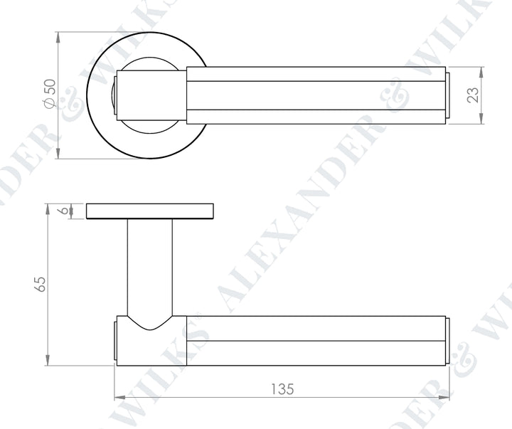 Alexander and Wilks AW224 Spitfire Hexagon Lever Handle