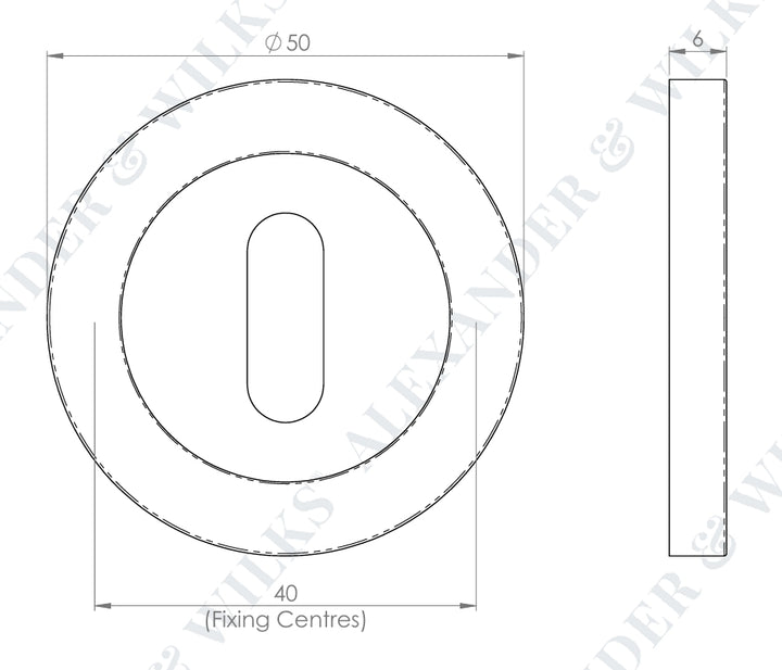 Alexander & Wilks AW391 Lever Key Escutcheon
