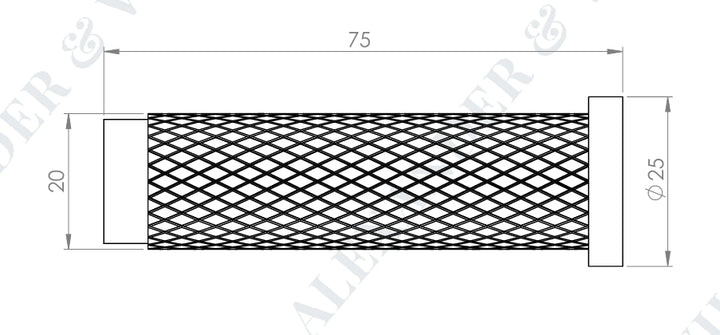 Alexander and Wilks AW600 Brunel Knurled Projection Door Stop