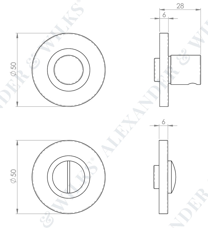 Alexander and Wilks AW791 Plain Thumbturn and Release set