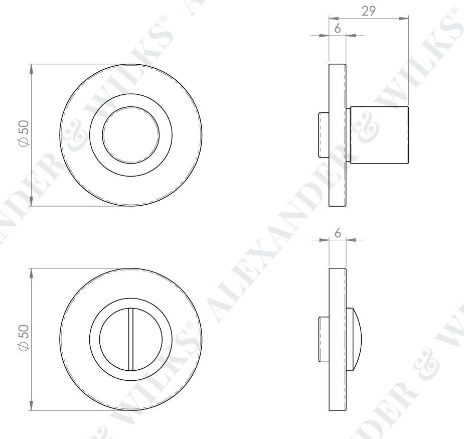 Alexander and Wilks AW793 Hammered Thumbturn and Release set