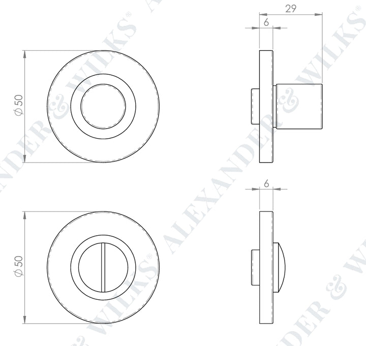 Alexander and Wilks AW793 Hammered Thumbturn and Release set