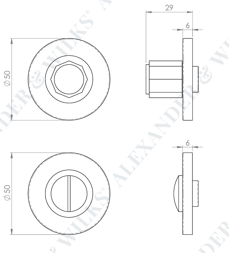 Alexander and Wilks AW794 Hexagonal Thumbturn and Release set - itfitz