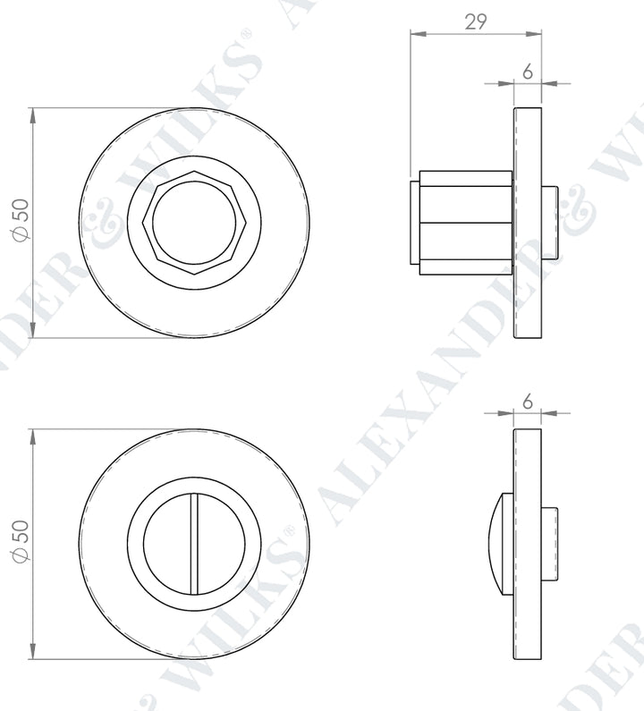 Alexander and Wilks AW794 Hexagonal Thumbturn and Release set - itfitz