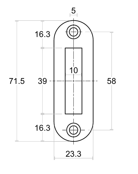 Formani Basics LBSPA-K Radiused Deadlock Keep Plate