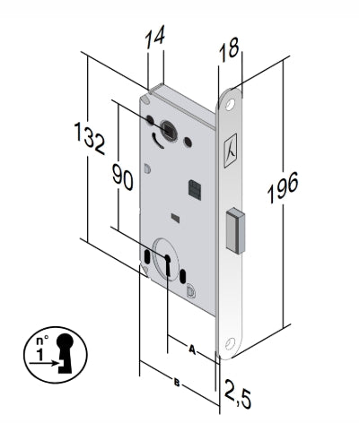 Bonatti Forty NG Magnetic Lever Key Sashlock - 60mm - itfitz