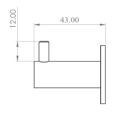 Baltic Grade 316 Stainless Steel 14mm Coat Pin Hook