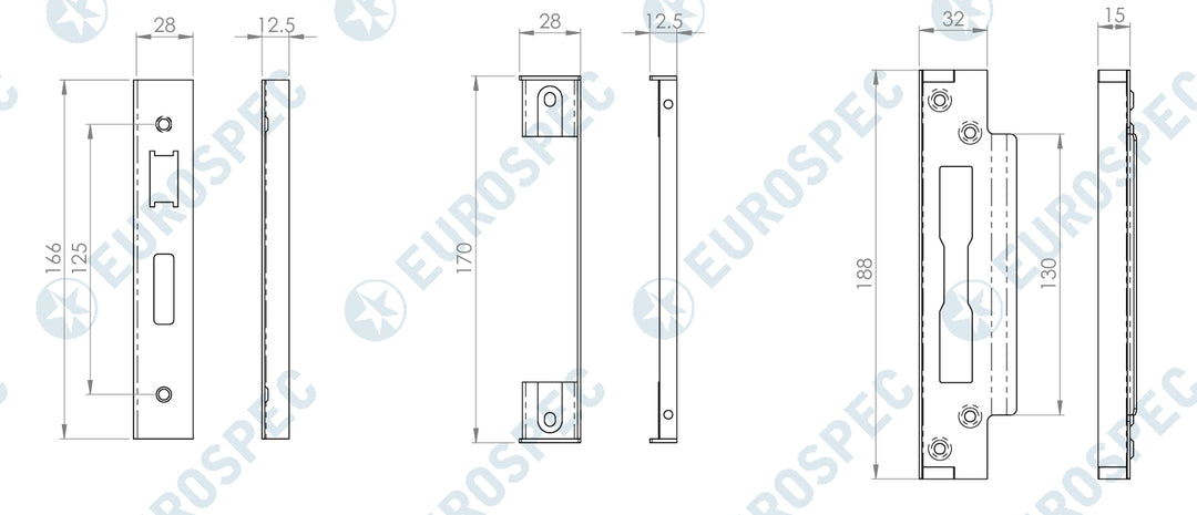 Carlisle Brass ½" UK Sashlock Rebate Kit - 13mm