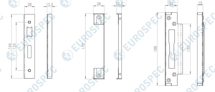 Carlisle Brass ½" UK Sashlock Rebate Kit - 13mm