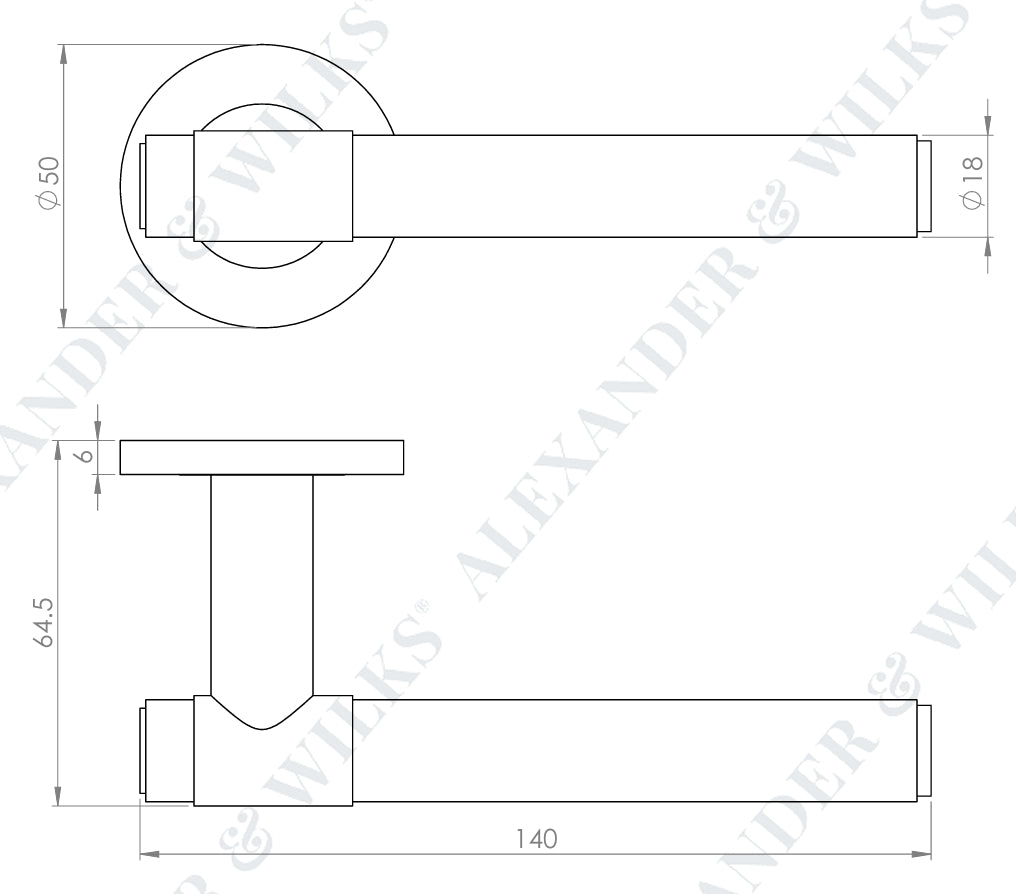 Alexander and Wilks AW241 Kingston Plain Lever Handle - itfitz