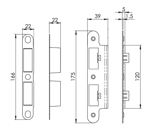 Carlisle Brass Easi-T DIN Radius Escape Lock - 60mm