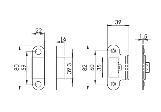 Carlisle Brass Easi-T DIN Radius Nightlatch - 60mm