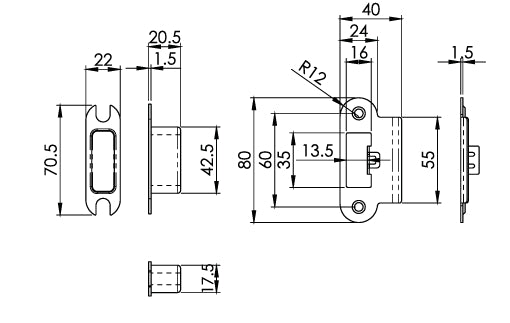 Carlisle Brass Eurospec DIN DLX Radius Nightlatch - 60mm