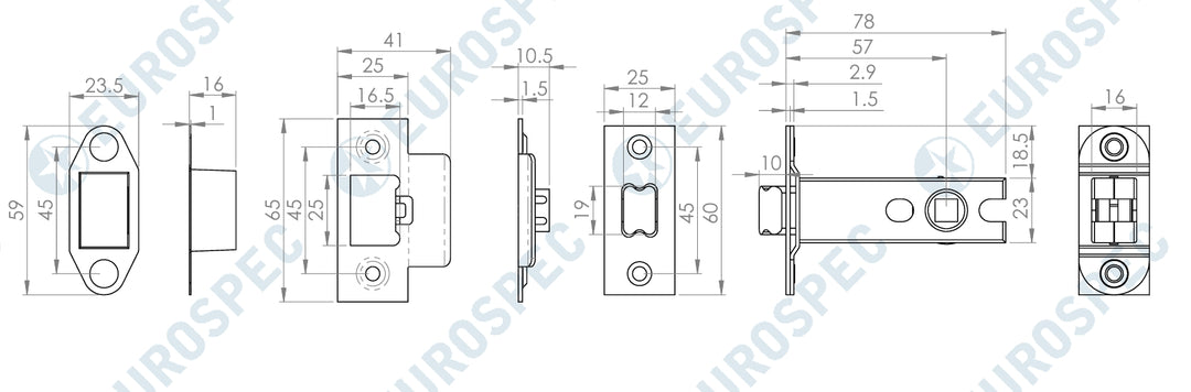 Carlisle Brass Strong Sprung Tubular Latch