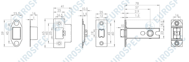 Carlisle Brass Strong Sprung Tubular Latch
