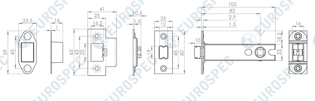 Carlisle Brass Strong Sprung Tubular Latch