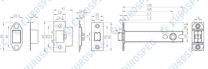 Carlisle Brass Strong Sprung Tubular Latch