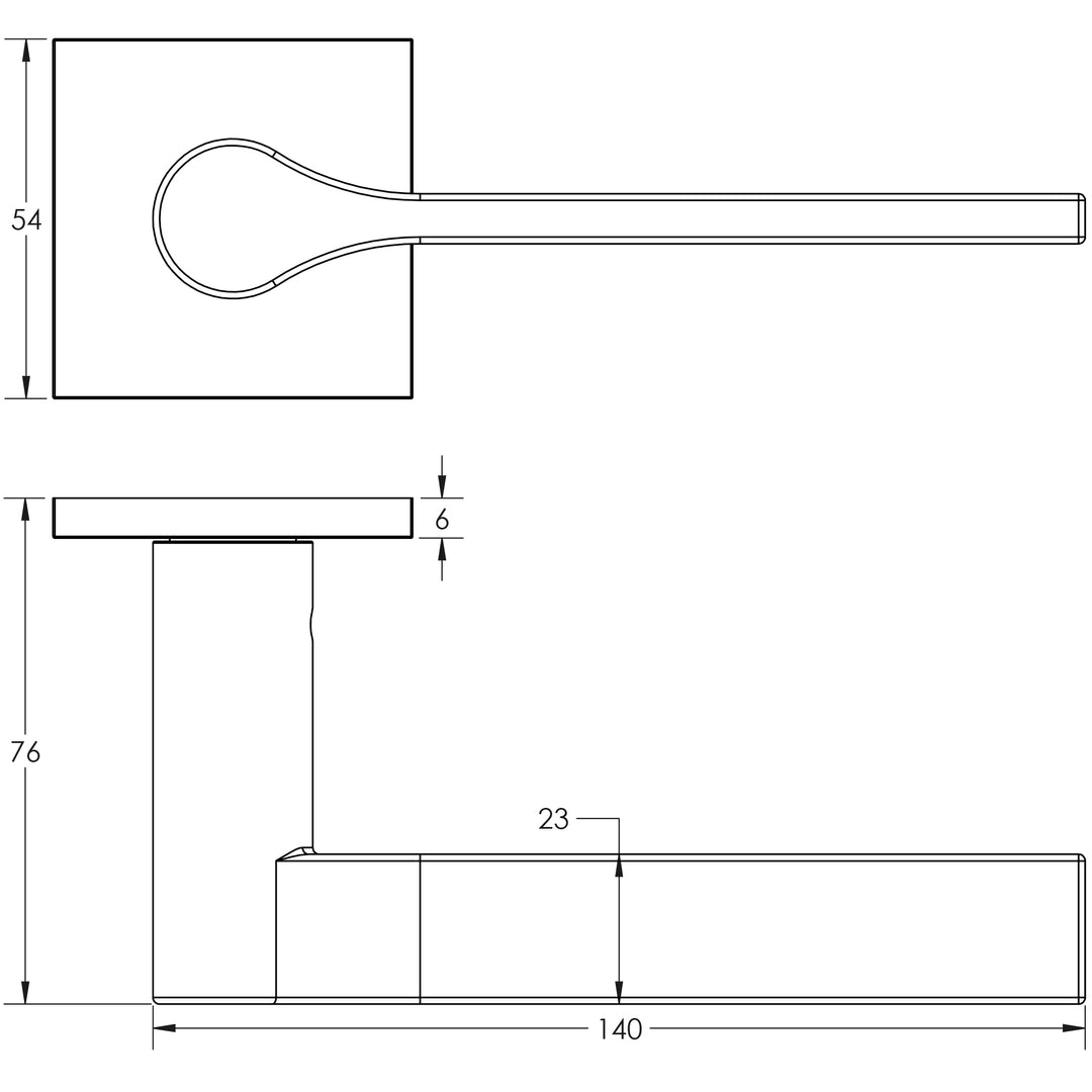 Frelan Cres CR-105 Lever Handle on Square Rose Set - itfitz