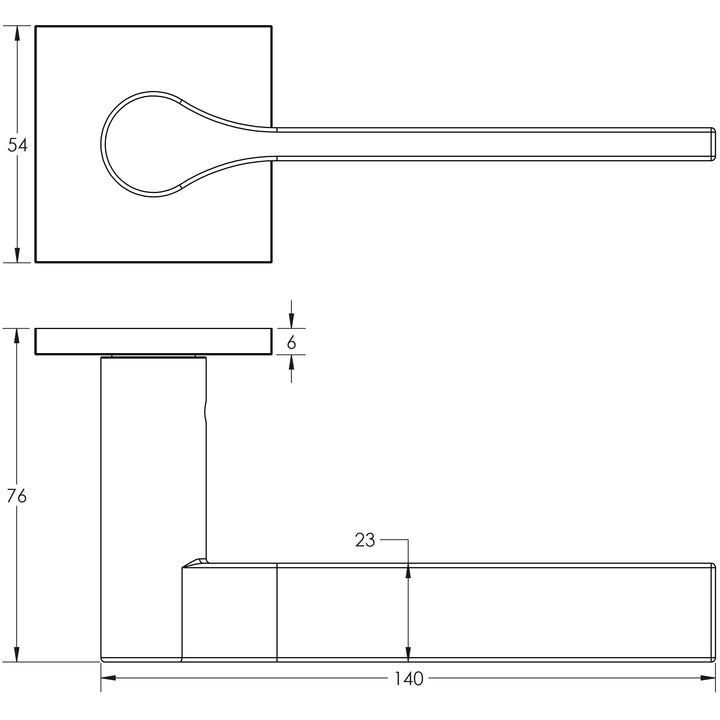 Frelan Cres CR-105 Lever Handle on Square Rose Set - itfitz