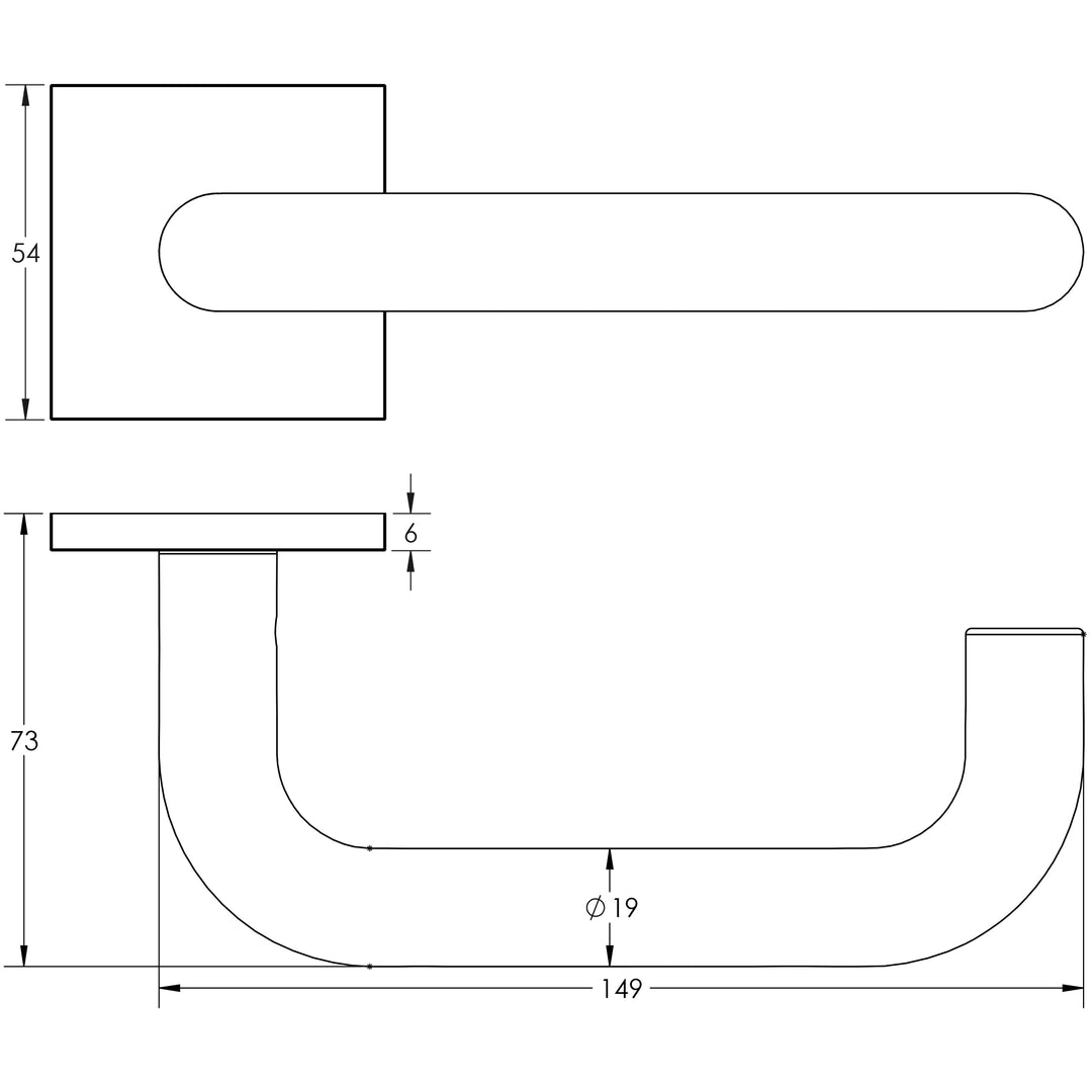 Frelan Cres CR-106 Lever Handle on Square Rose Set - itfitz