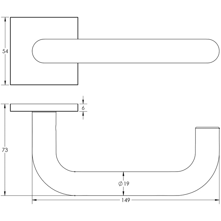 Frelan Cres CR-106 Lever Handle on Square Rose Set - itfitz