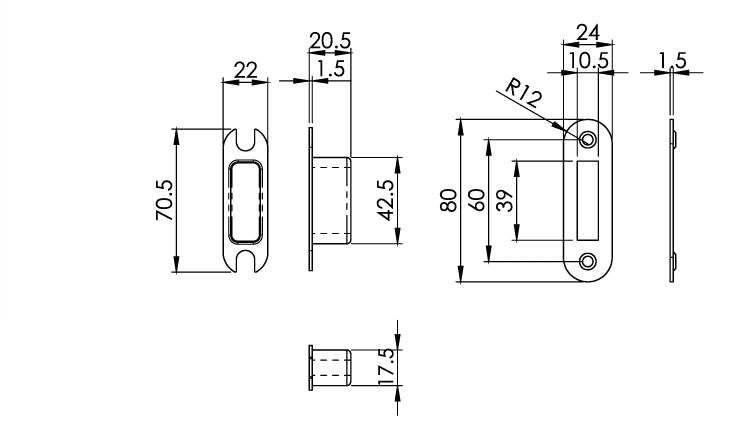 Carlisle Brass Eurospec DIN DLX Radius Deadlock - 55mm