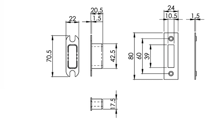 Carlisle Brass Eurospec DIN DLX Square Deadlock - 55mm