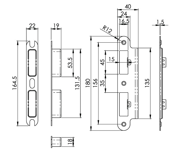 Carlisle Brass Eurospec DIN DLX Radius Sashlock - 55mm