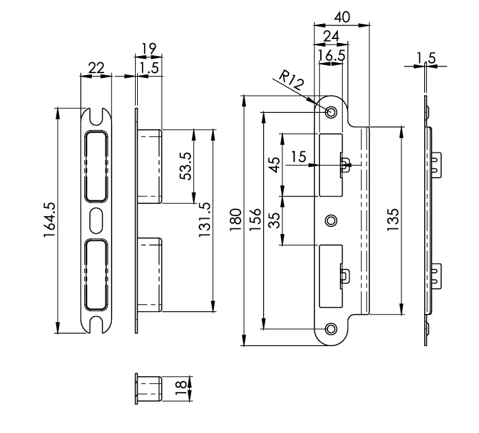 Carlisle Brass Eurospec DIN DLX Radius Sashlock - 60mm