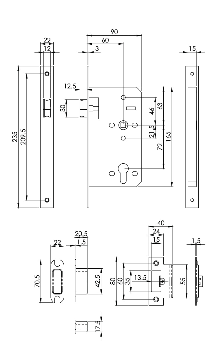 Carlisle Brass Eurospec DIN DLX European Latch Technical