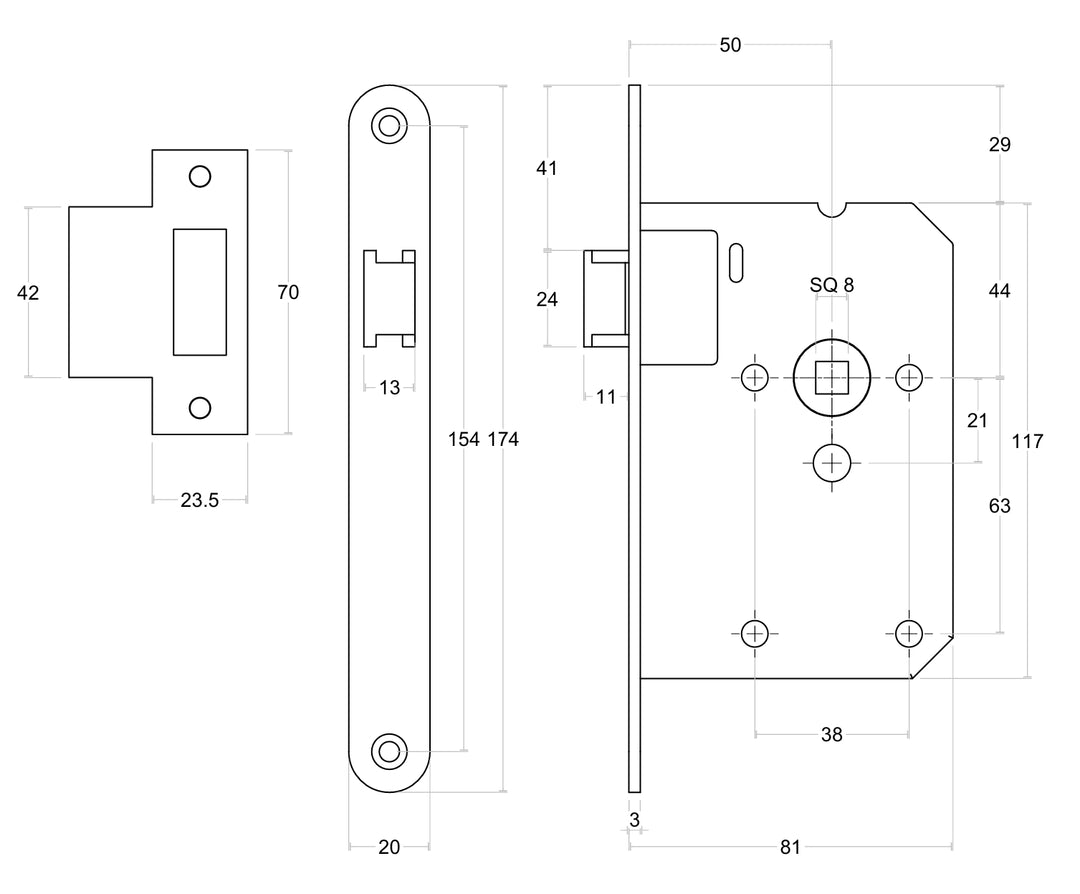 Formani Basics LBLASFC Latch - 50mm