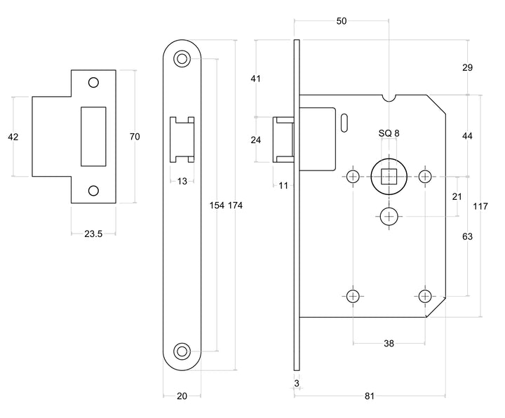 Formani Basics LBLASFC Latch - 50mm