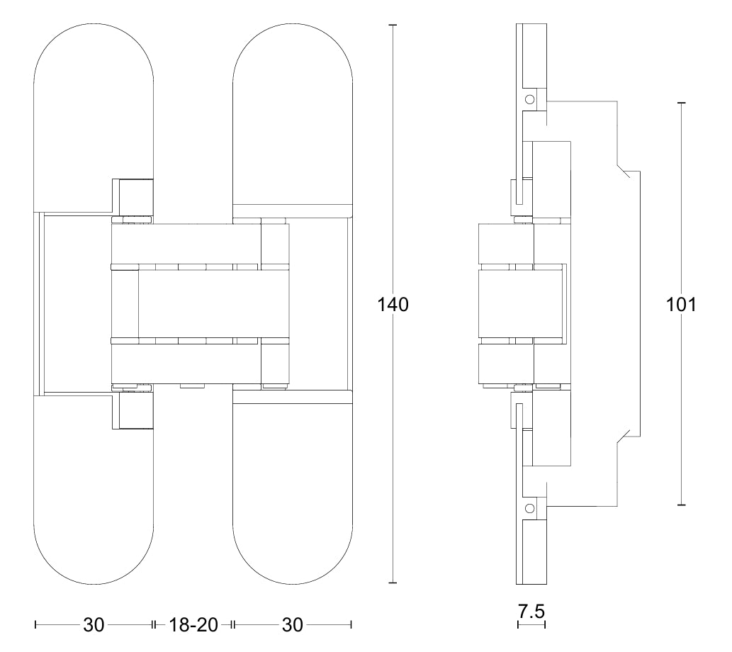 Formani Basics LBS3D140 Single 3D Concealed Hinge - 60/75kgs