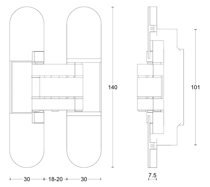 Formani Basics LBS3D140 Single 3D Concealed Hinge - 60/75kgs