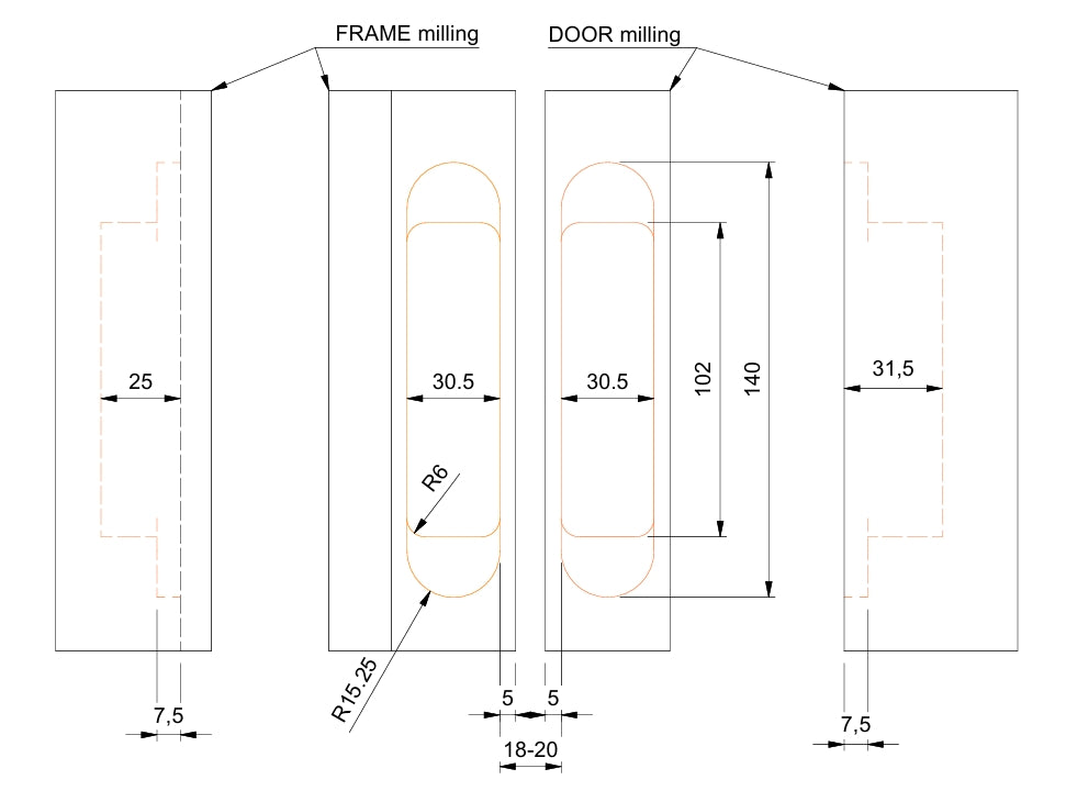 Formani Basics LBS3D140 Single 3D Concealed Hinge - 60/75kgs