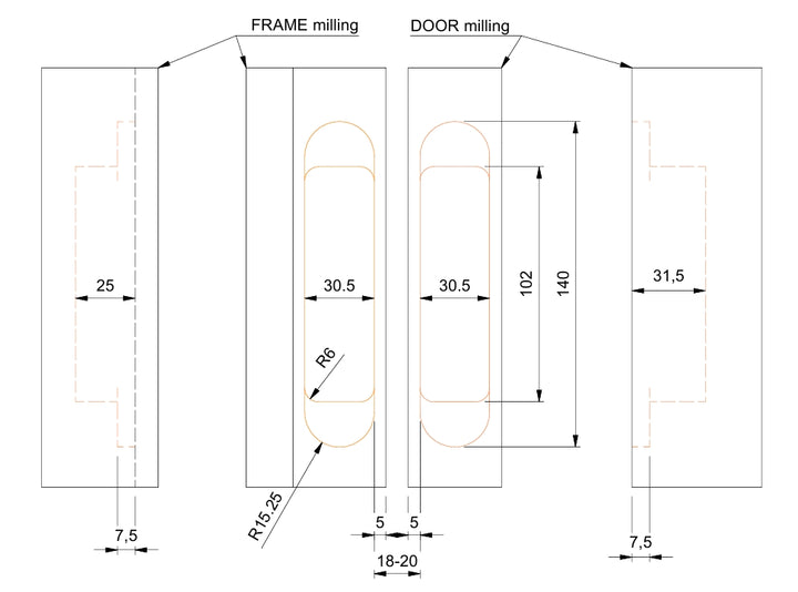 Formani Basics LBS3D140 Single 3D Concealed Hinge - 60/75kgs
