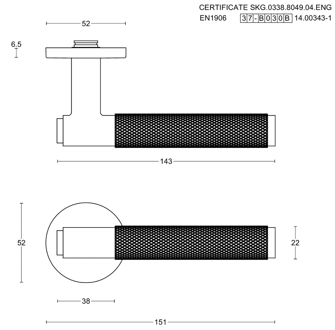Basics LB5-22 lever handle set
