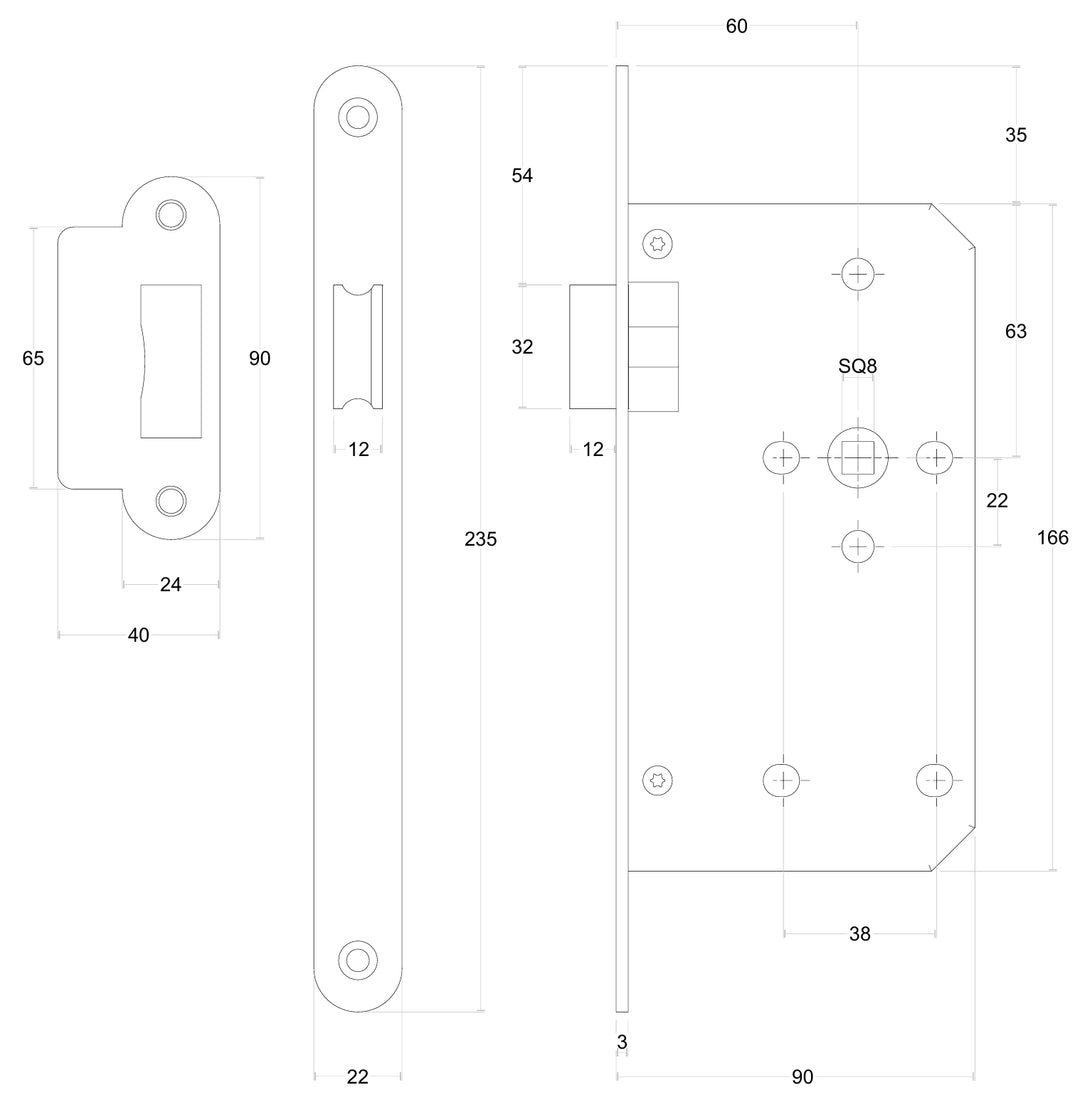Formani Basics LBLA60SFC Latch - 60mm