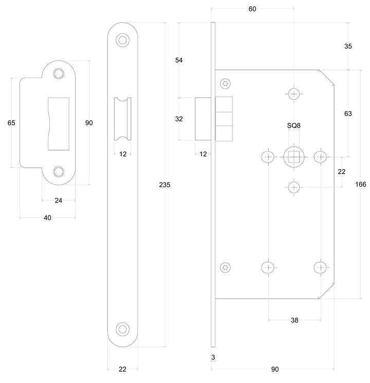 Formani Basics LBLA60SFC Latch - 60mm