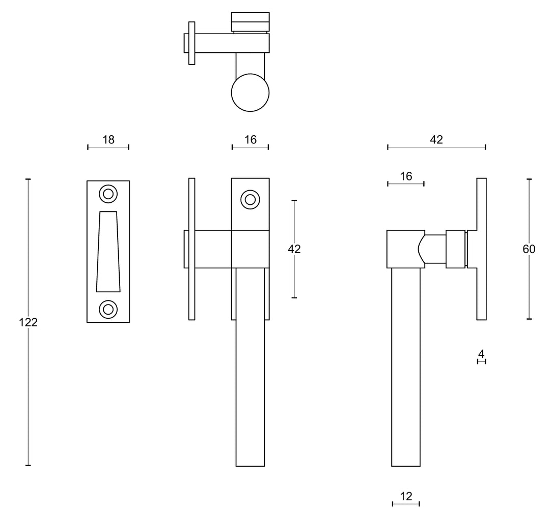 Piet Boon PB-RB stainless steel casement fastener