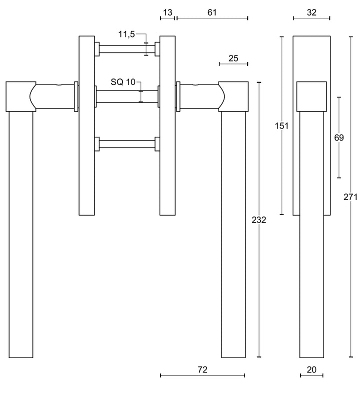 Piet Boon PB230PA sliding door handles - itfitz