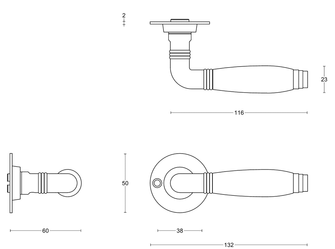 Timeless 1934GRR50 Sprung Lever Handle Set