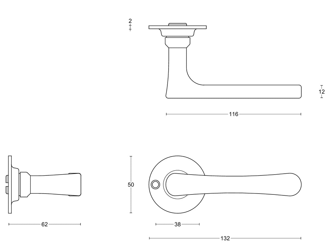 Timeless 1935GRR50 sprung lever handle set technical