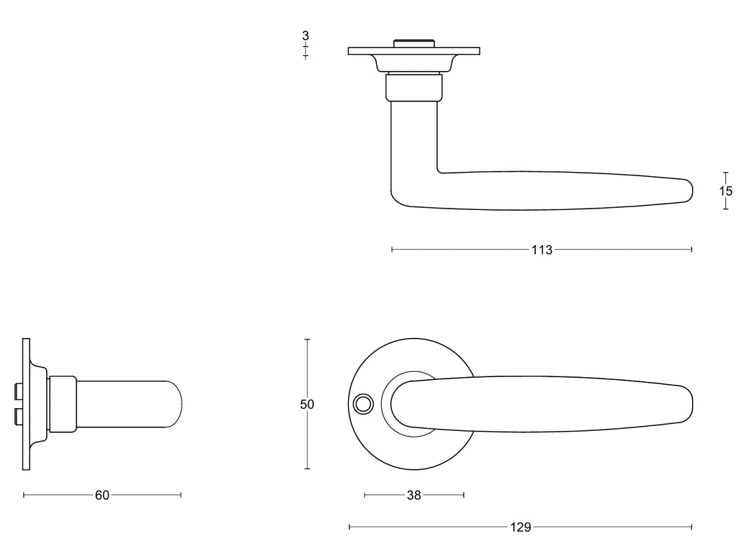 Timeless 1938GRR50 lever handle set