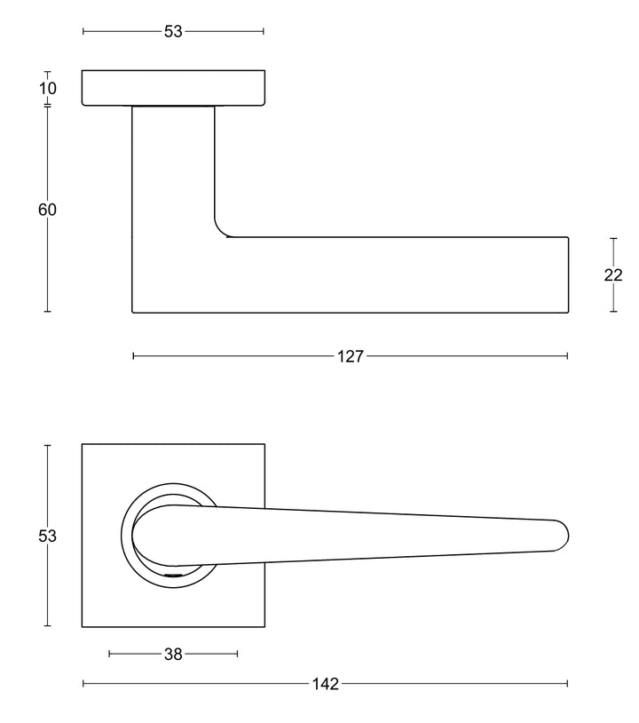 Basics LB21H-BSQ Lever Handle Set