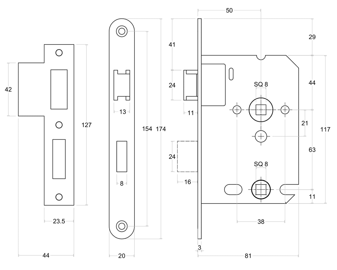 Formani Basics LBLA-WC63X8 Bathlock - 50mm