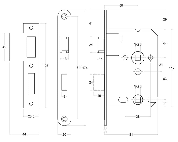Formani Basics LBLA-WC63X8 Bathlock - 50mm